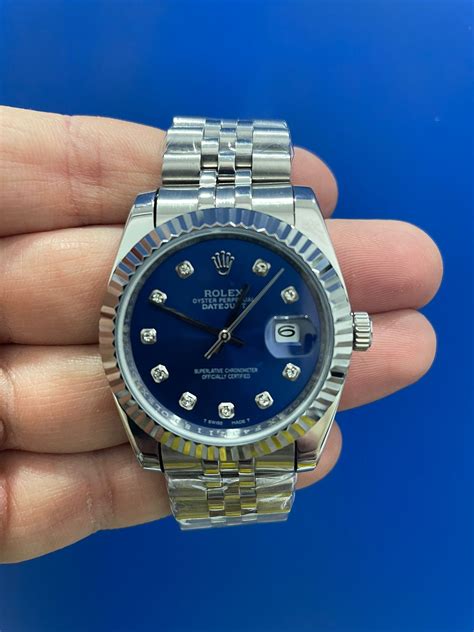 rolex diamantato prezzo|rolex datejust blu.